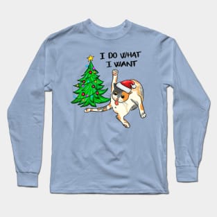 I Do What I want Christmas Cat Long Sleeve T-Shirt